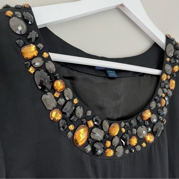 Boden 100% Silk Women’s Jewel Neck Shift Dress in Black Size 8 - Picture 5 of 9